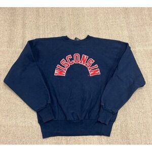 Vintage University Of Wisconsin Sweatshirt Mens XL Blue 1990s
